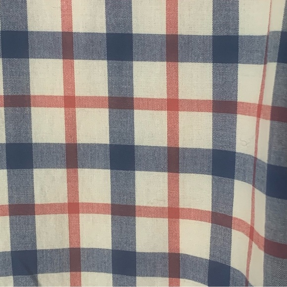 BODEN Casual Button Front Shirt Cotton Plaid Red White & Blue Poplin Preppy - Picture 10 of 14
